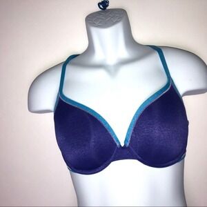 Victoria's Secret Bra Blue 34D‎ Lined Demi
